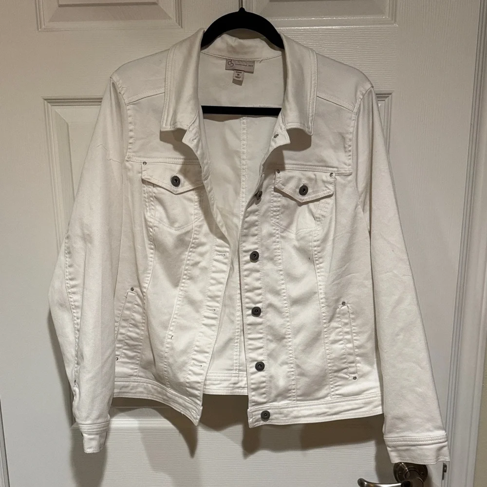 DressBarn white denim jacket - Picture 1 of 4